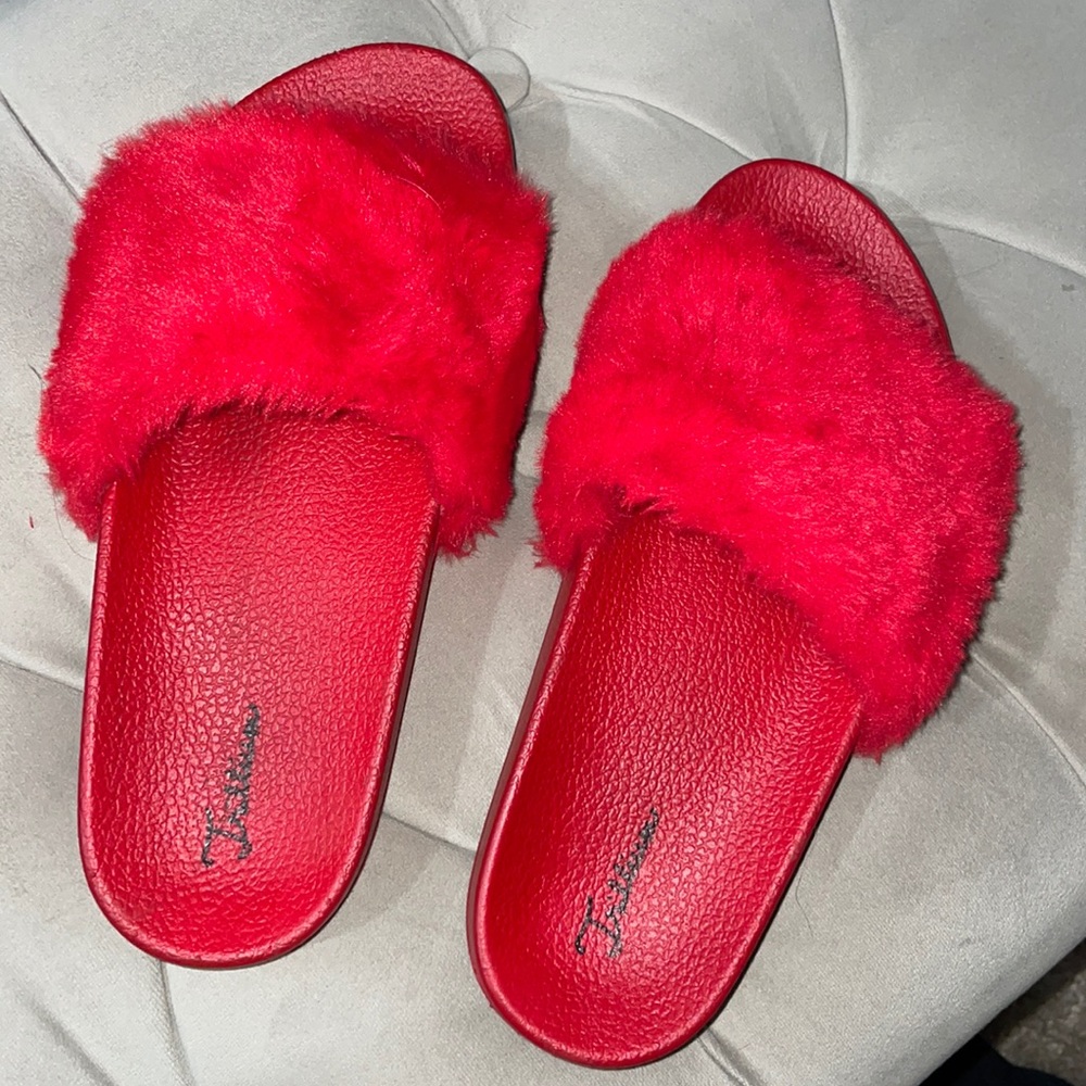 Red Fluffy Slides